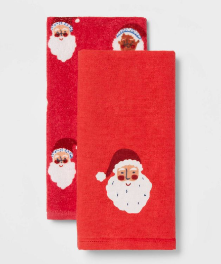 Juego de toallas de mano con caritas de santa Wondershop