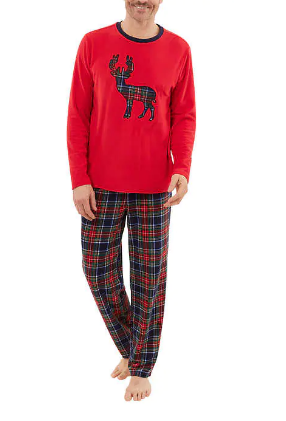 Pijama completa para hombres con temática navideña Eddie Bauer