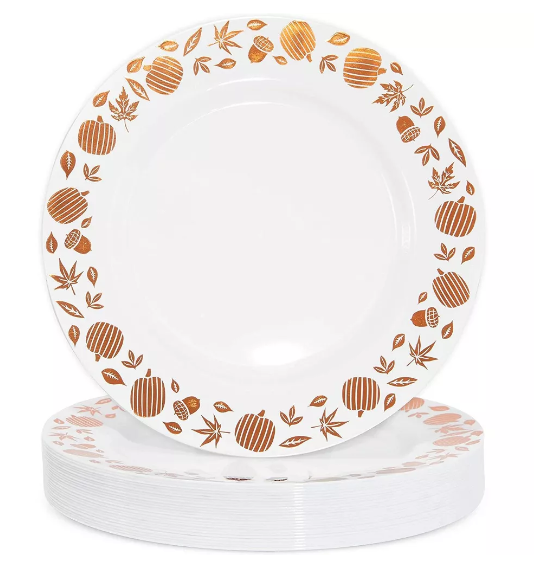 Platos de plástico decorativos del Thanksgiving Juvale