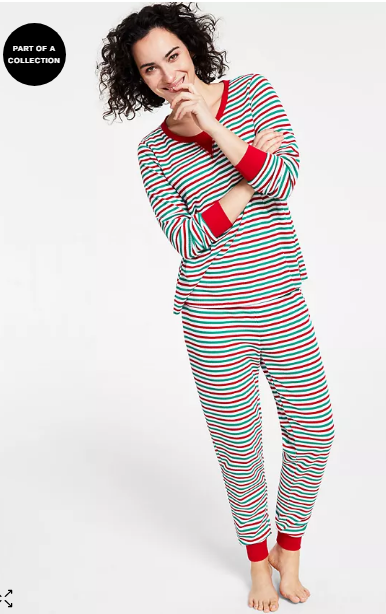Set de pijamas con estampado a rayas para mujeres Family Pajamas