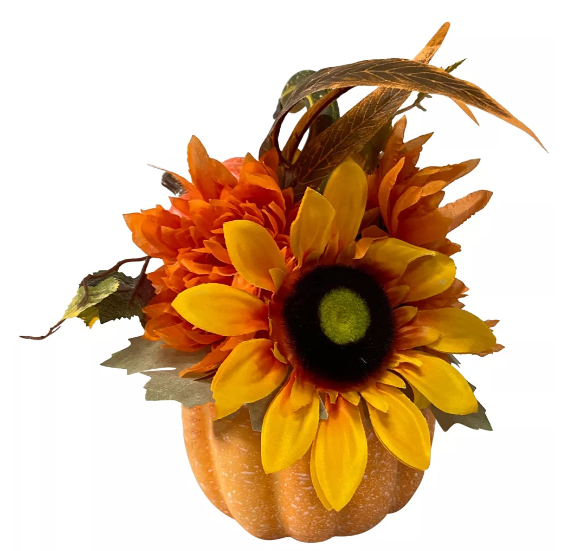 Vasija decorativa con flores de utilería Northlight