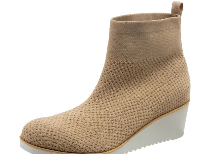 Botines tejidos para dama con tacón de cuña Deflex