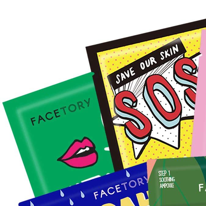 Colección de mascarillas hidratantes y revitalizantes Facetory