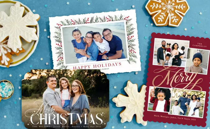 Compra un paquete de 40 tarjetas de navidad con fotografías personalizadas