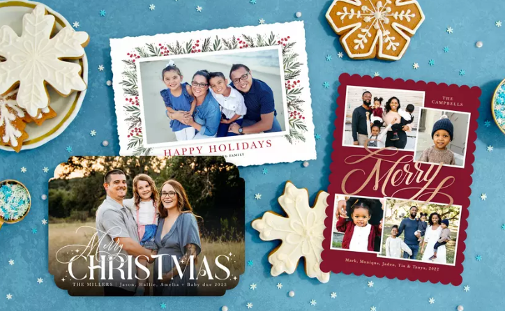 Compra un paquete de 40 tarjetas de navidad con fotografías personalizadas