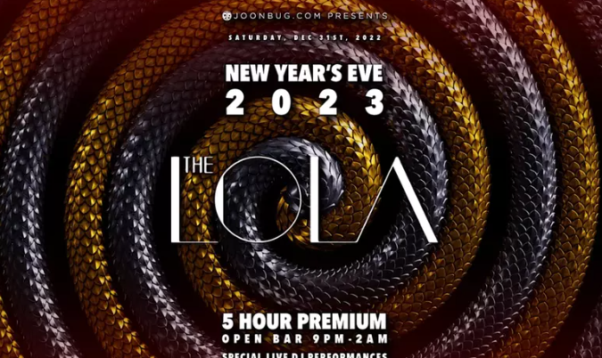 entrada a la fiesta de año nuevo 2023 de The Lola