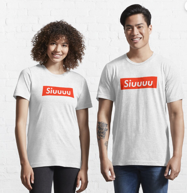 Franela blanca con estampado Siuuuu 