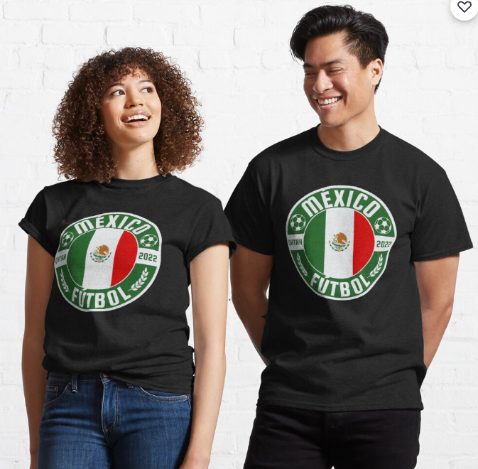 Franela negra que apoya a la selección mexicana