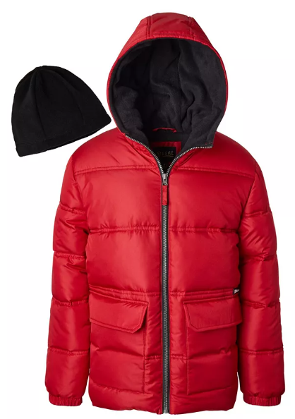 Little Boys Big Pocket Puffer Jacket with Fleece Hat de Ixtreme en Macys