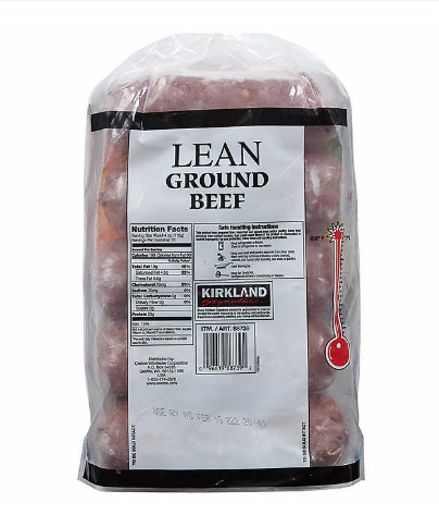 paquete de carne molida