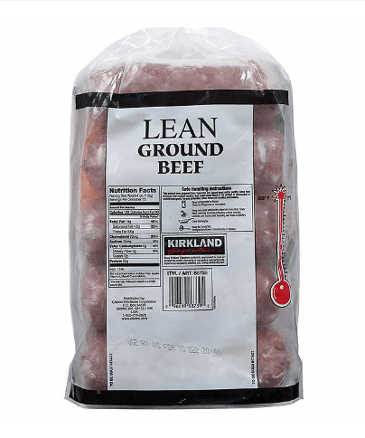 paquete de carne molida