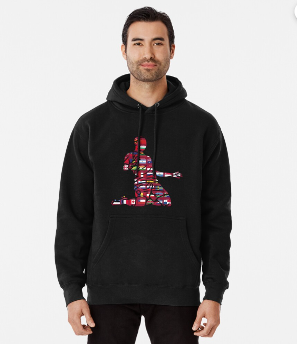 Suéter con capucha con estampado mundialista