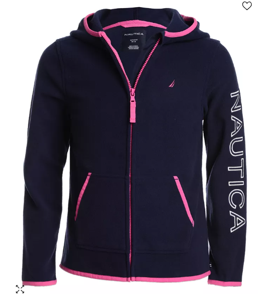 Suéter morado con capucha y cierre frontal Nautica