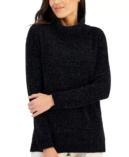 Suéter negro de cuello alto Karen Scott