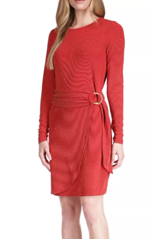 Vestido corto para dama rojo con argolla decorativa Michael Kors