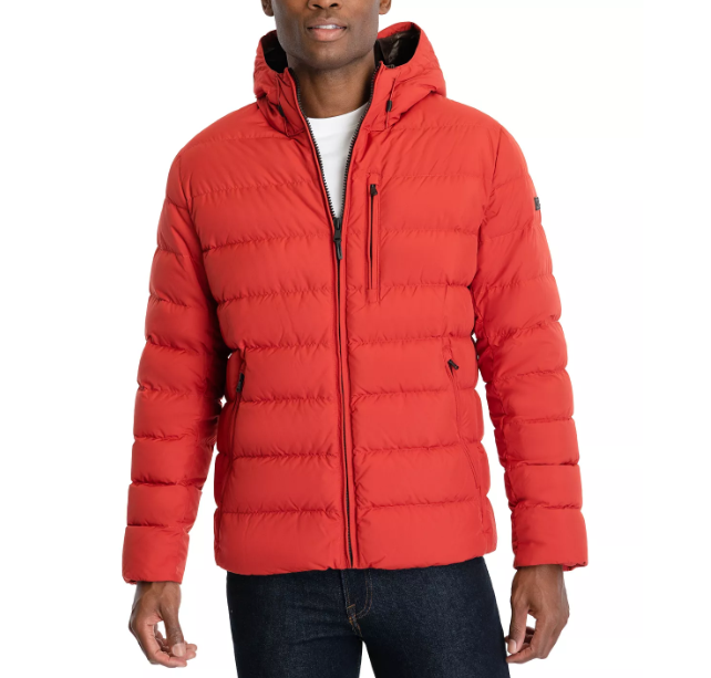 Chaqueta acolchada con capucha para hombres Michael Kors en Macys