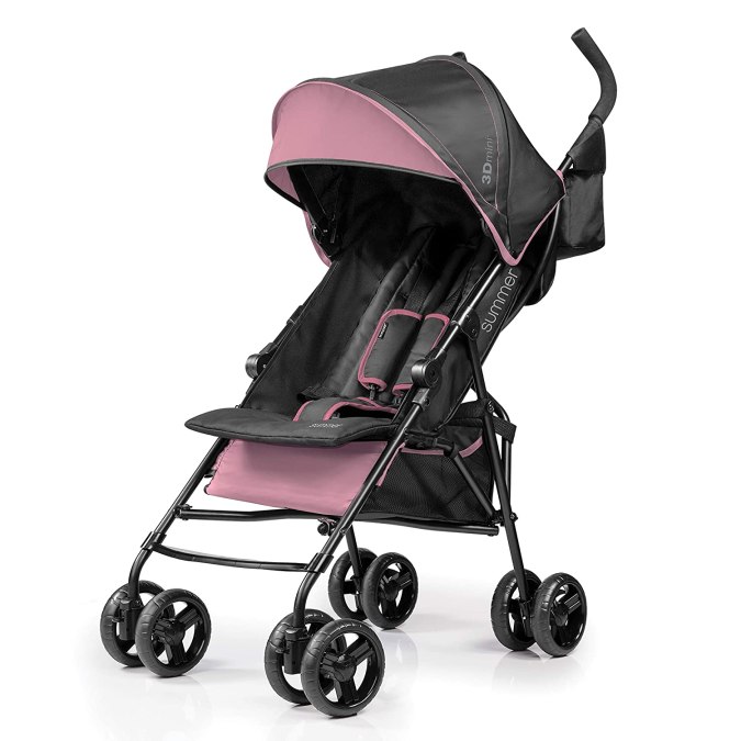 Cochecito para bebé rosa y gris con sombrilla Summer Infant