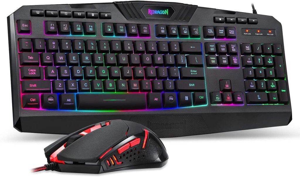 Combo de teclado y mouse para juegos con cable con retroiluminación RGB de la marca Redrago