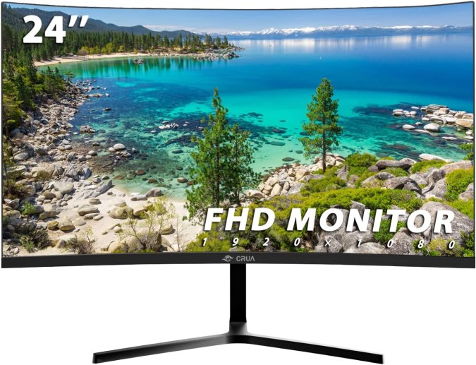 Monitor curvo de 24 pulgadas de la marca Crua