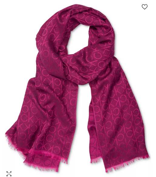 Bufanda fucsia con estampado monográfico Calvin Klein