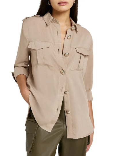 Camisa para dama de botones grandes River Island