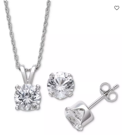 Juego de aretes y collar con diamantes de zafiro Giani Bernini