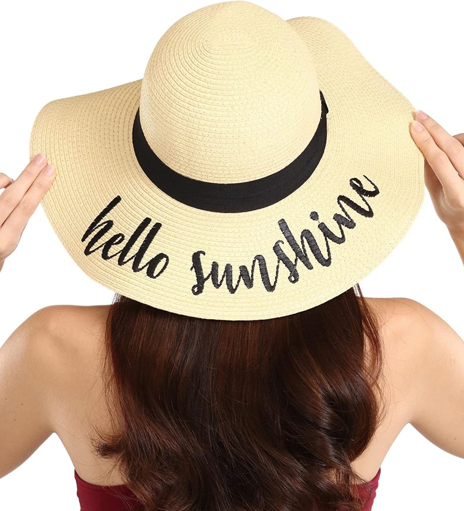 Sombrero de playa con frase estampada Brook Bay