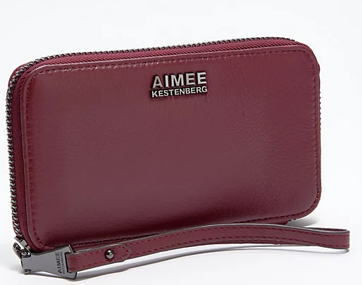 Bolso de mano de cuero con cierre completo Aimee Kestenberg