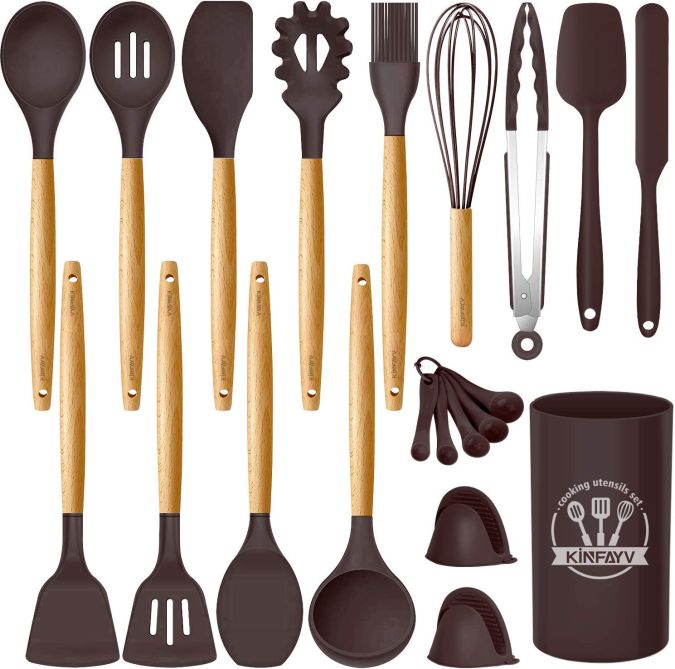 Juego de paletas de madera para cocina Kinfayv