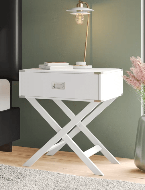 Mesita de noche con patas entrecruzadas Mercury Row