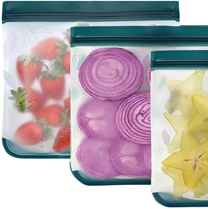 Paquete de bolsas de silicon reutilizables para alimentos Cokmart