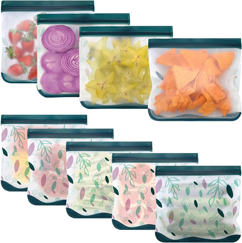 Paquete de bolsas de silicon reutilizables para alimentos Cokmart