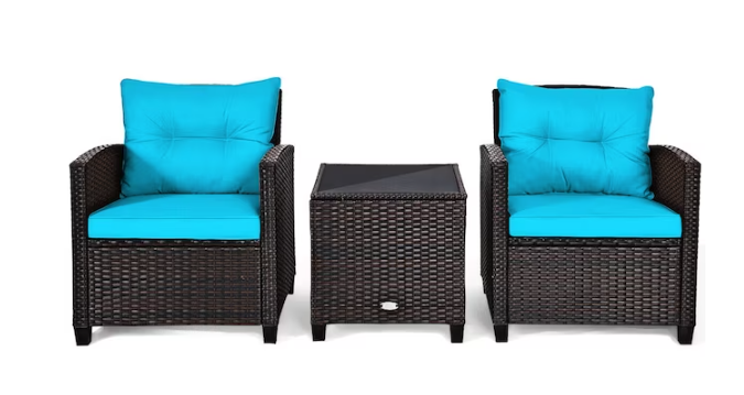 Set de tres piezas para patio en ratán Mondawe