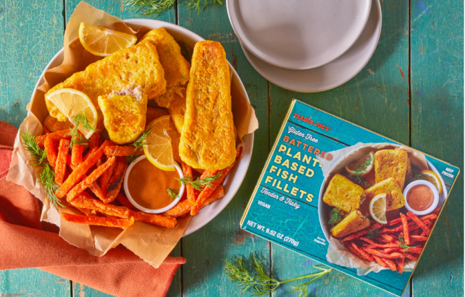 Filetes de pescado vegano rebosados y marinados Trader Joe’s