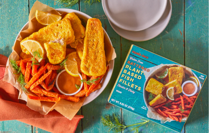 Filetes de pescado vegano rebosados y marinados Trader Joe’s