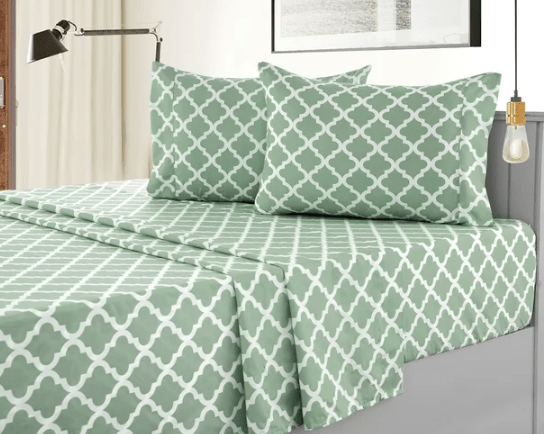 Juego de sabanas turquesa con estampado diagonal para cama queen Lux Decor Collection