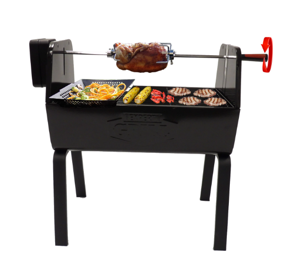 Parrillera portable con barra para rostizar Expert Grill