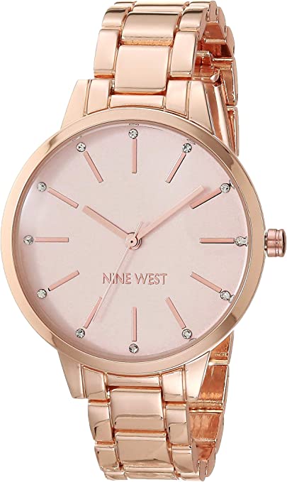 Reloj de dama con terminacion en oro rosa Nine West