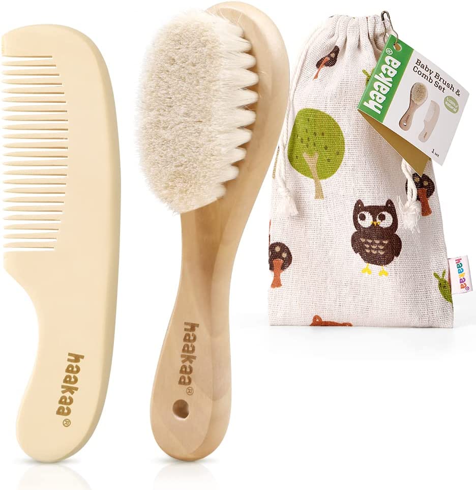 Set de cepillo y peine ecológico para bebe haakaa