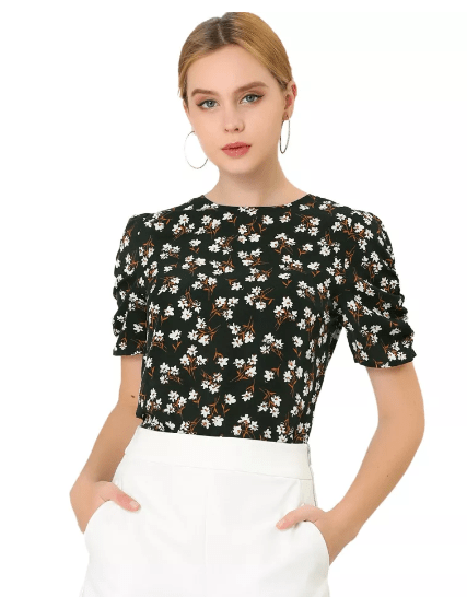 Blusa ligera para dama con estampado floral Allegra K en Target
