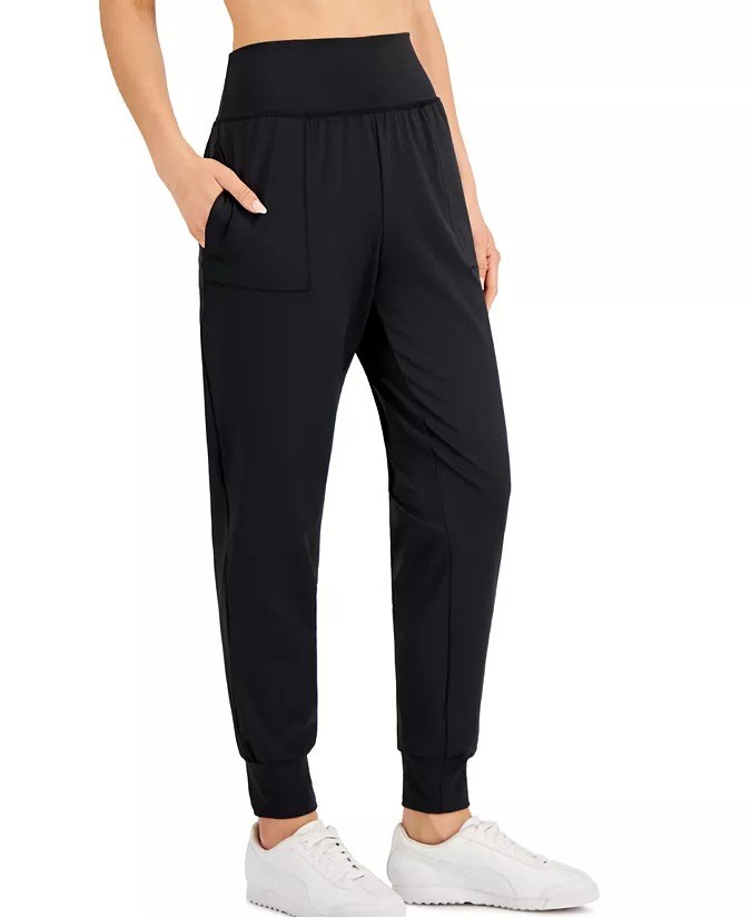 Joggers de dama negros con cintura elástica ID Ideology