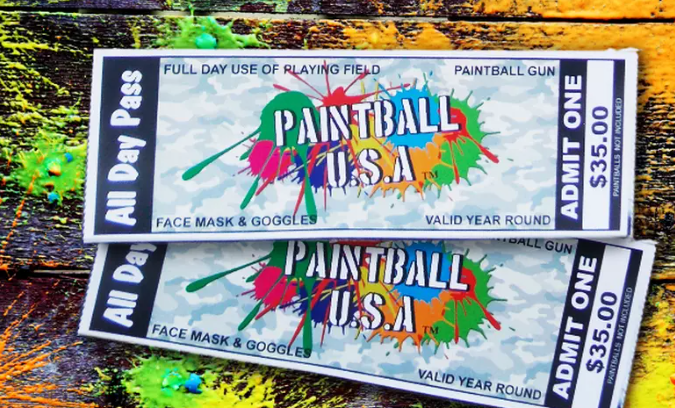 Pase de acceso a una cancha de Paintbol-