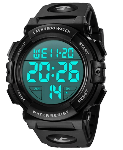 Reloj digital negro tipo deportivo Alps