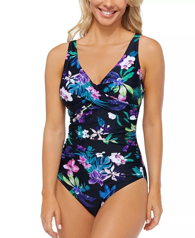 Traje de baño de dama de cuerpo completo con estampado floral Island Escape