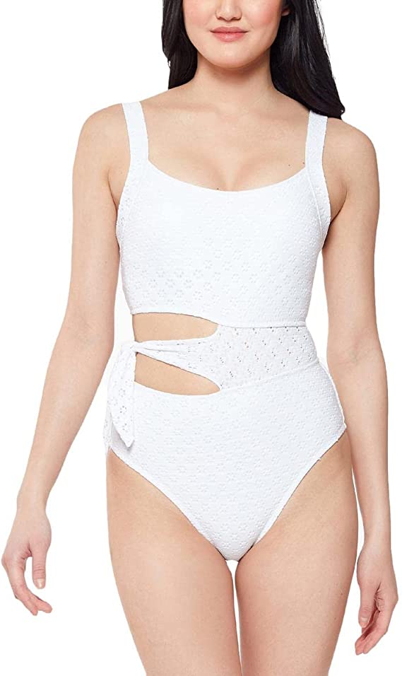 Traje de baño para dama de corte asimétrico Jessica Simpson en Amazon