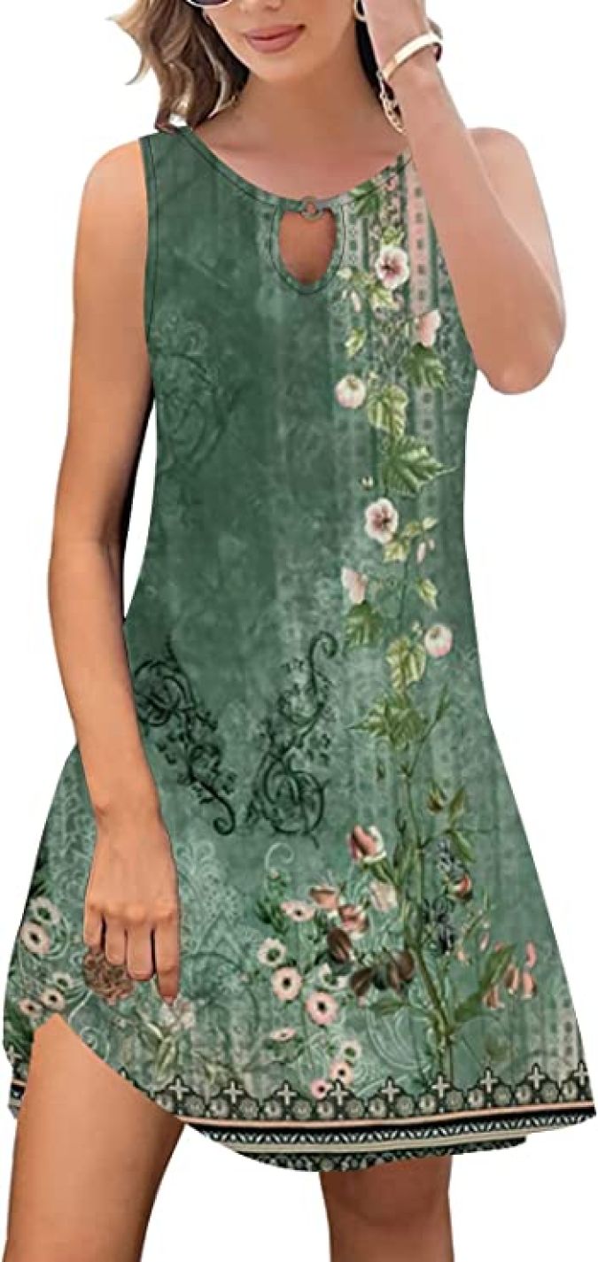 Vestido corto para dama con estampado floral ETCYY en Amazon