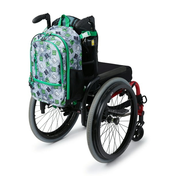 Bolso adaptativo para sillas de rueda con estampado animado de Minecraft