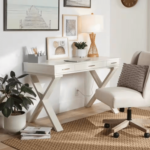 Escritorio pequeño de madera de corte alto Home Decorators Collection