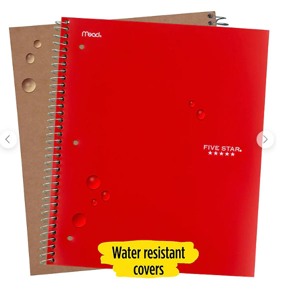 Libreta escolar de 5 materias Five Star