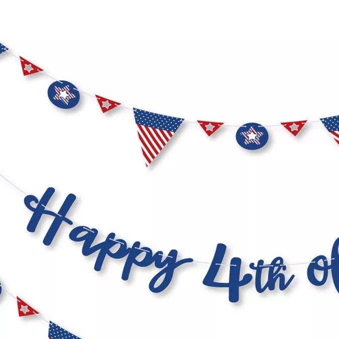 Set de banderines colgantes con temática del 4 de julio Big Dot of Happiness
